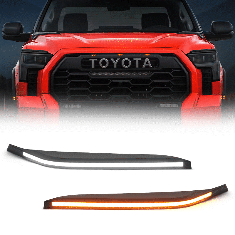 White and amber DRL lights on Toyota Tundra