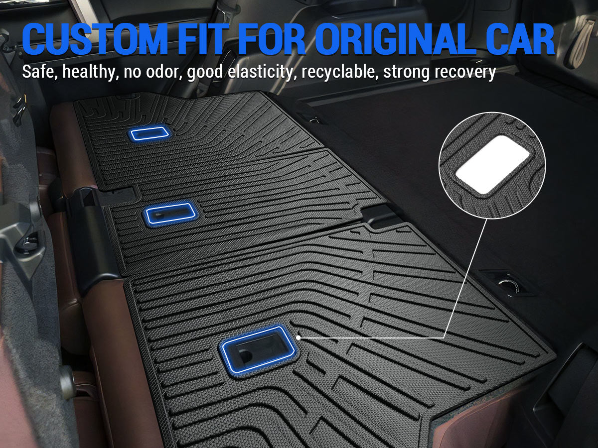 Durable waterproof TPE cargo liner seat back covers for Toyota 4Runner rear seats, scratch-resistant and odorless.