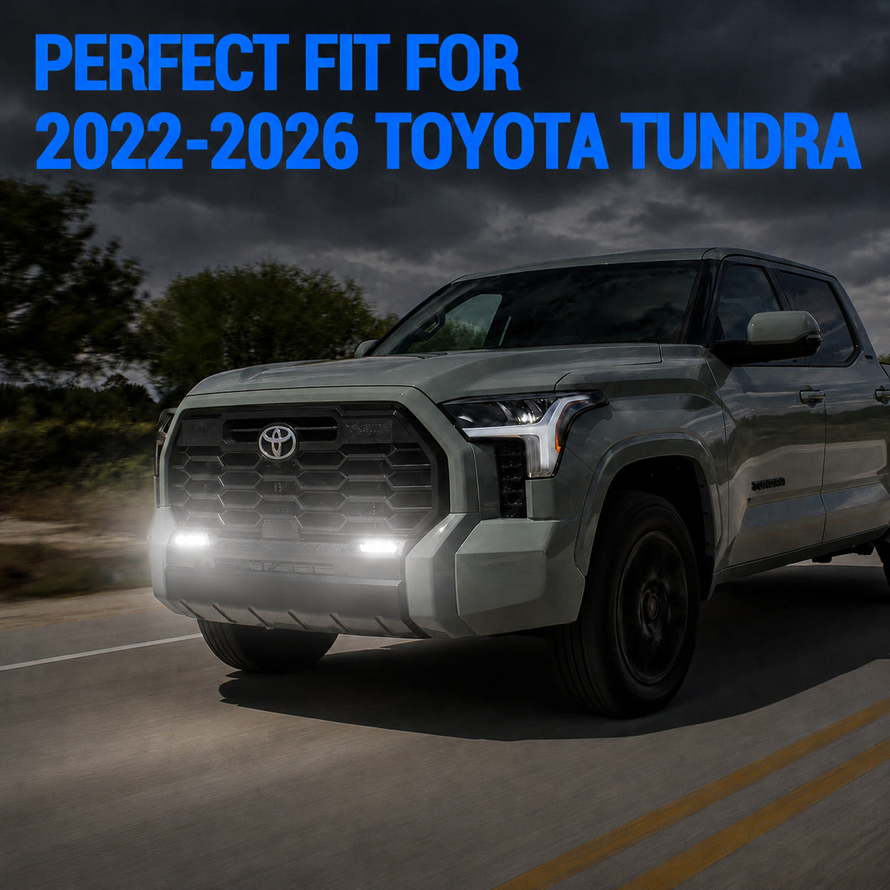 OEM fit LED fog lights for Toyota Tundra 2022–2026 on road