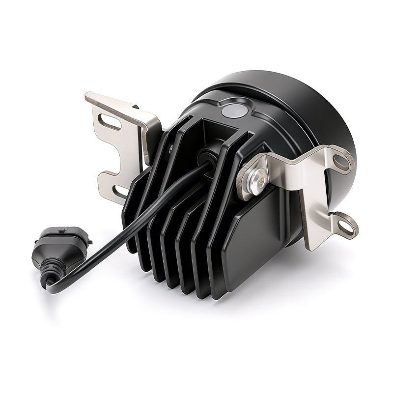 Rear connector view of LED fog lights for 2014–2021 Toyota Tundra showing plug-and-play wiring