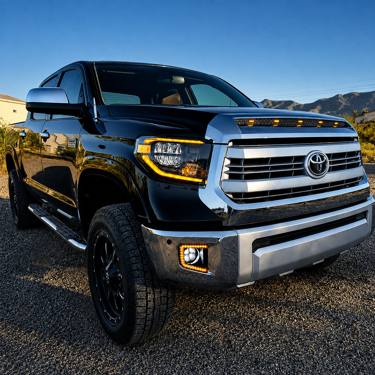 Switchback White/Amber LED Front Bumper Fog Light for 2014-2021 Toyota Tundra