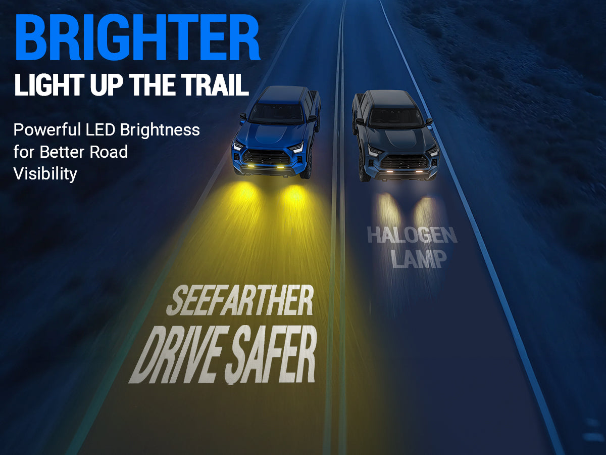 6000 lumen LED fog light vs halogen comparison for Toyota Tundra