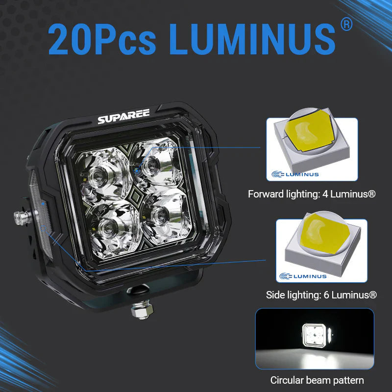 2022-2026 Toyota Tundra 5 Inch A Pillar LED Ditch Lights with Brackets