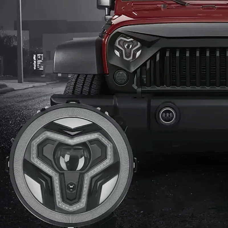 Warrior Style 9 Inch LED Headlights With Halo DRL & Turn Signals For 2018-Later Jeep Wrangler JL & Gladiator JT