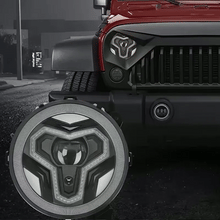 Faro LED estilo guerrero de 9 pulgadas con halo DRL y señales de giro para Jeep Wrangler JL y Gladiator JT 2018 y posteriores