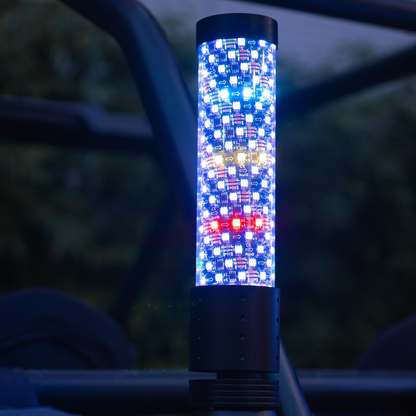 RGB-W Fat Whip Lights with Brake & Turn Signal Universal | 1 Pair