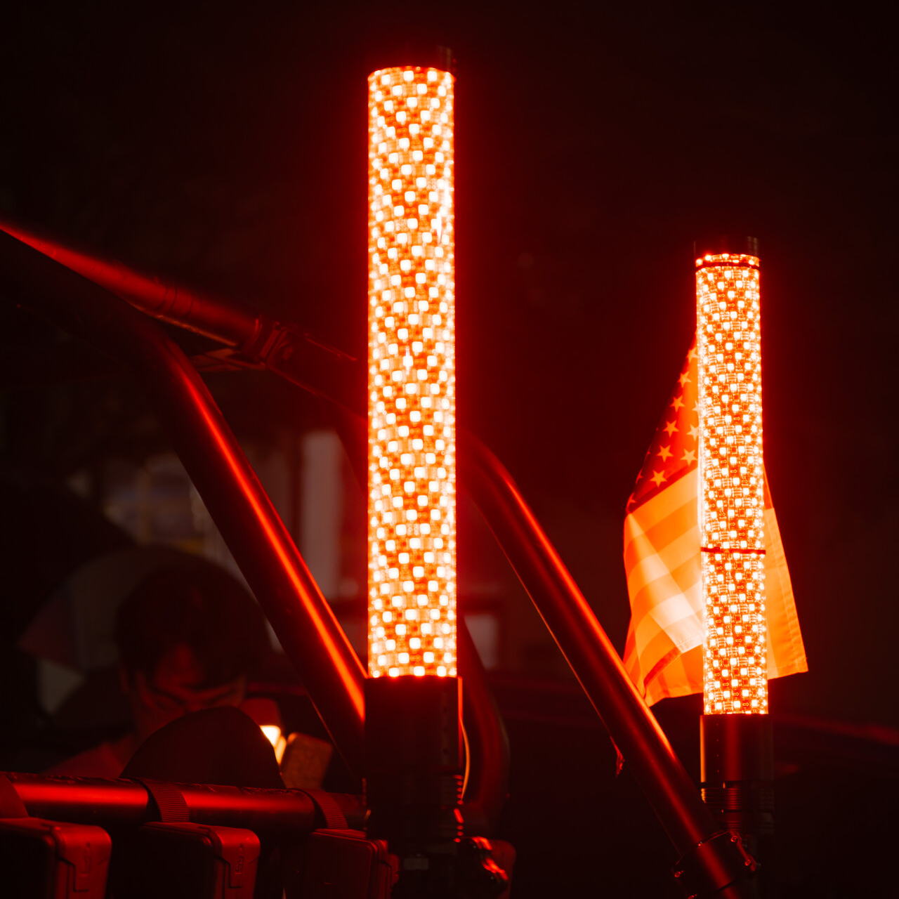 RGB-W Fat Whip Lights with Brake & Turn Signal Universal | 1 Pair