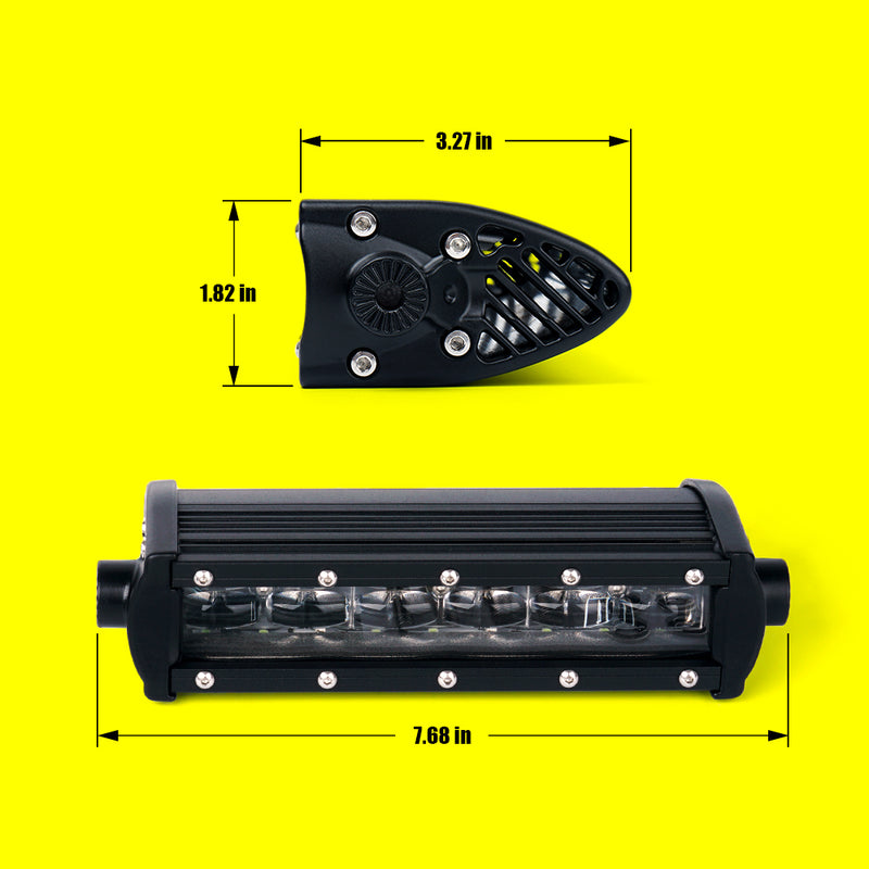 USA ONLY Aquatic Series 8" Double Row LED Light Bar with Blue Backlight