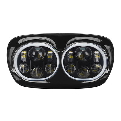 100W Dual LED Headlight Assembly w/Angel Eyes For 2004-2013 Road Glide