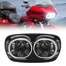 Conjunto de faros delanteros LED dobles de 100 W con ojos de ángel para Road Glide 2004-2013