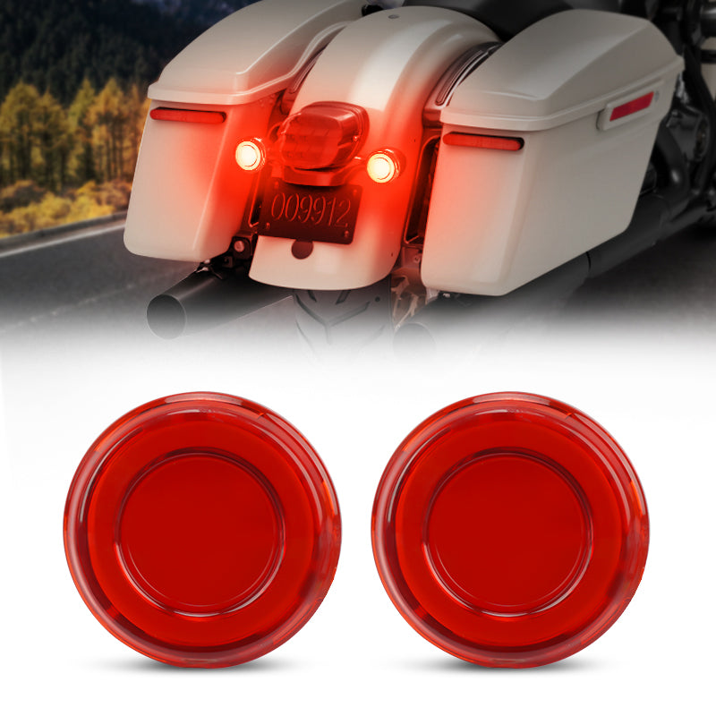 CICMOD 2 1157 Front LED Turn Signals 1156 Rear Red Running Brake Lights  Bullet Style Smoke Lens Cover for Harley