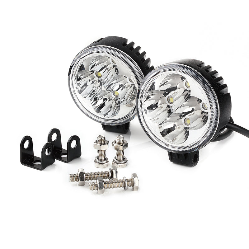 USA ONLY Set of 2 - 3" 12W Round High Power LED Spot Lights