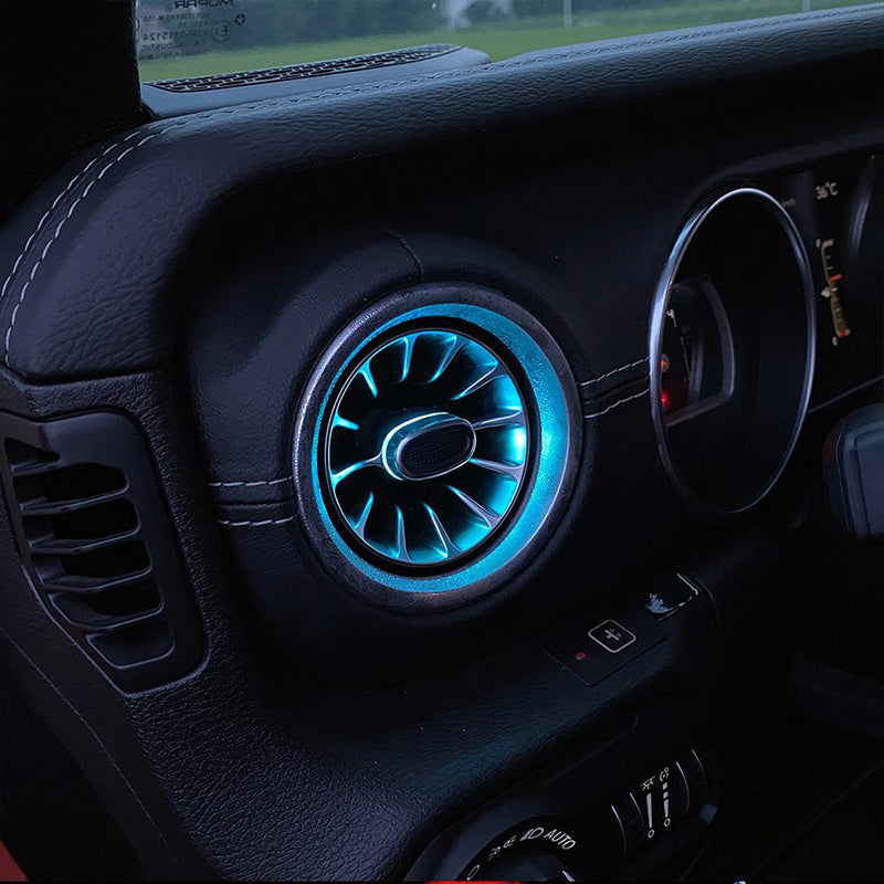Turbo Air AC Vent W/ LED Ambient Atmosphere Lights for 2011-2018 Jeep Wrangler JK