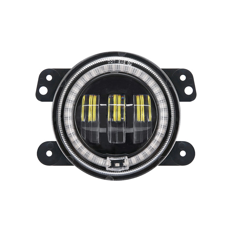LED RGB Color Changing Halo Headlight with Amber Turn Signal + Fog Light Kit Combo For 2007-2018 Jeep Wrangler JK - LED Factory Mart