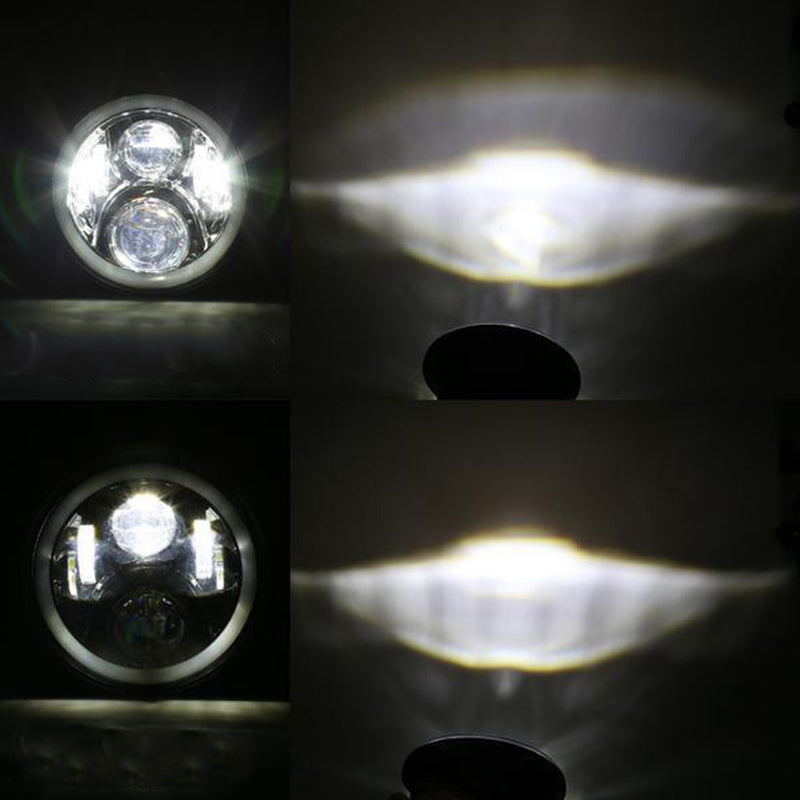 7inch RGB LED Headlights + 4inch LED Fog Light RGB Halos for Jeep Wrangler - LED Factory Mart