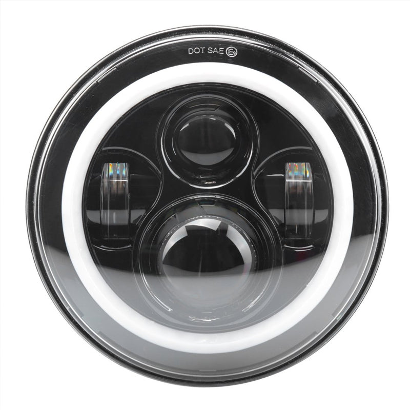 7 inch 80W Jeep Headlights With Angel Eyes & 4'' 30W Cree LED Halo Fog Light - LED Factory Mart