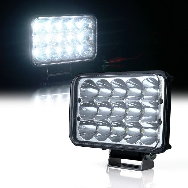 USA ONLY 2 Piece 45W 4x6" CREE LED Headlight with High/Low Beam and Line Type DRL