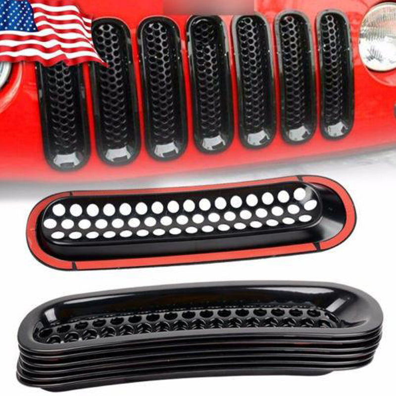 Front Grille Mesh Covers For Jeep Wrangler JK 07-18
