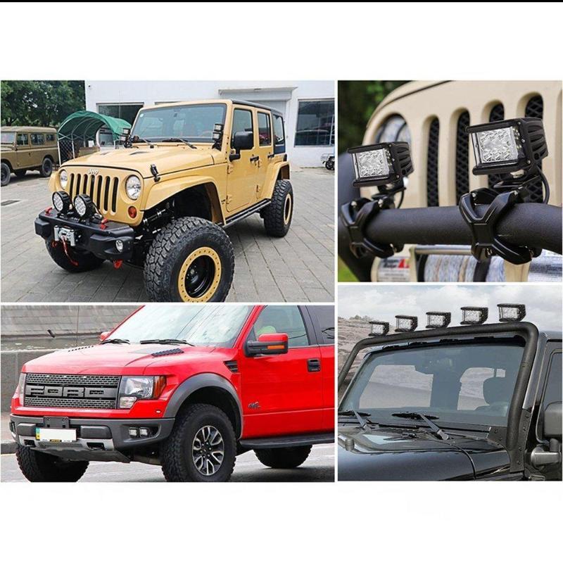 2 Pcs Flood Beam LED Work Light Pod For Car