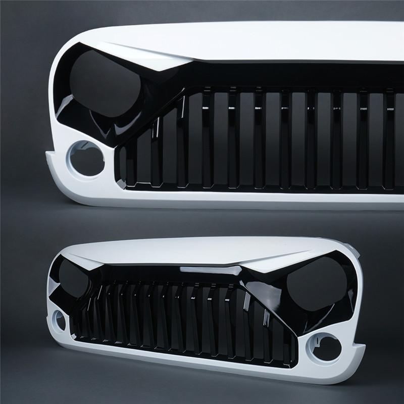 2007-2018 Jeep Wrangler Painted Black White Grille