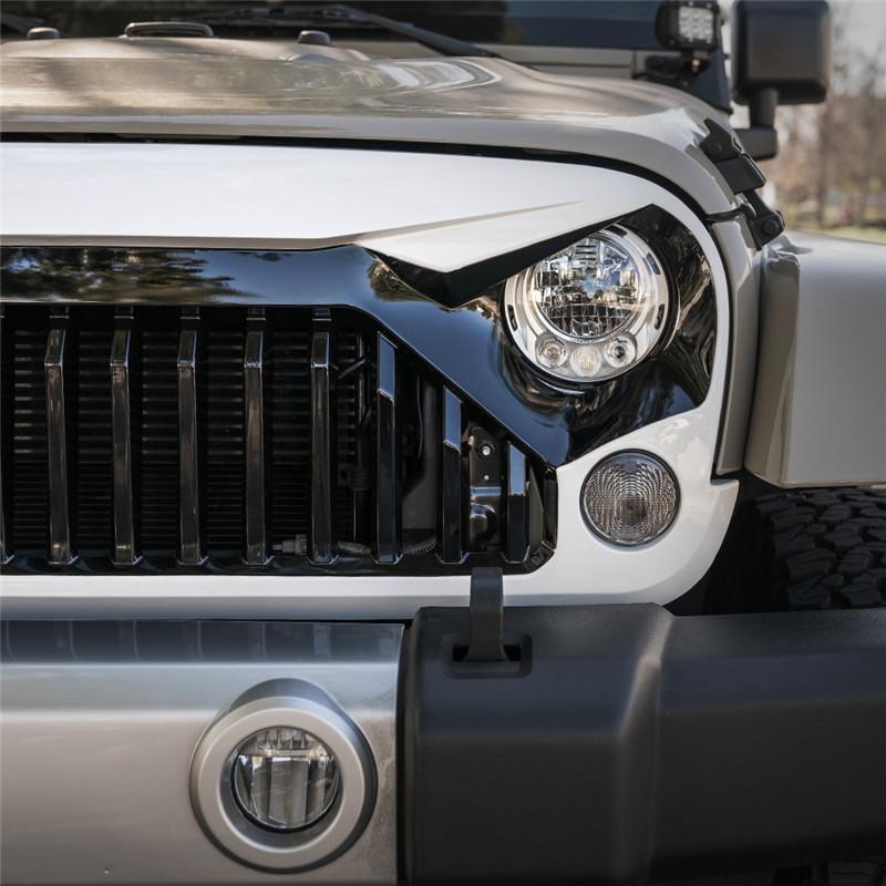 2007-2018 Jeep Wrangler Painted Black White Grille