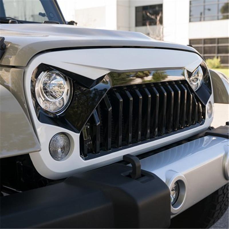 2007-2018 Jeep Wrangler Painted Black White Grille