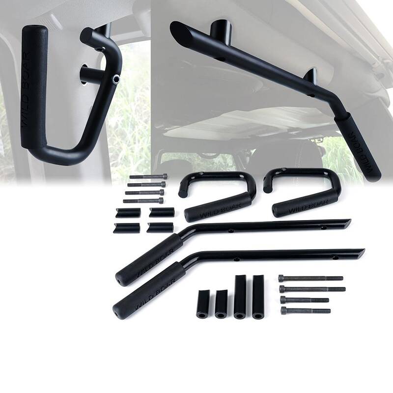2007-2018 Jeep Wrangler Red Front And Rear Grab Handles