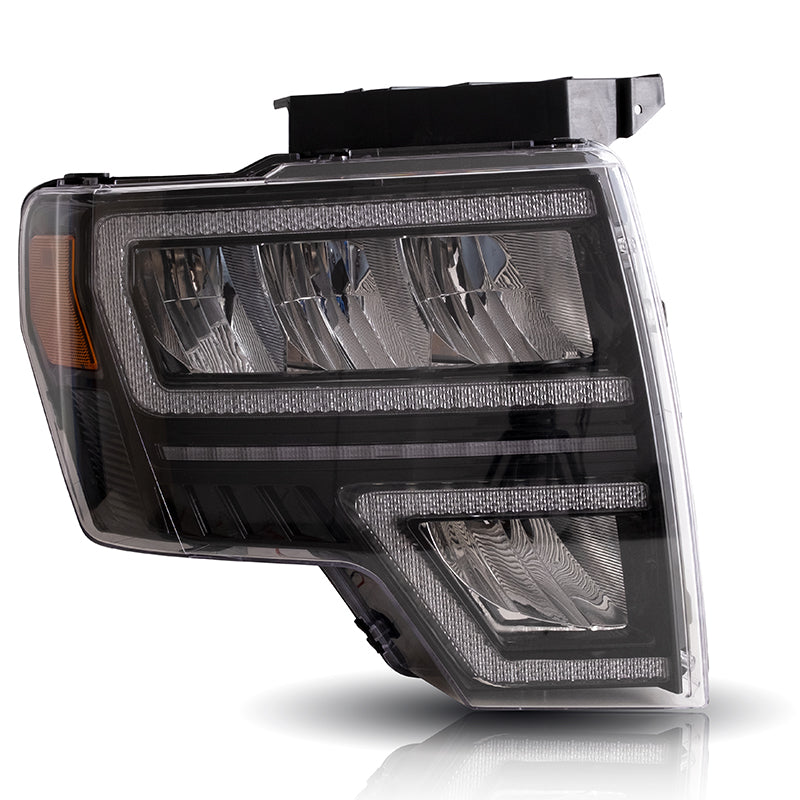 Reflective Bowl LED Headlights With DRL For Ford F150 Pickup 2009-2014