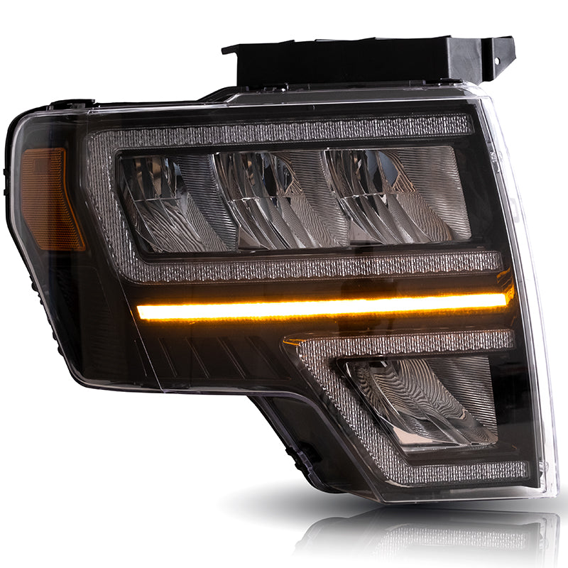 Reflective Bowl LED Headlights With DRL For Ford F150 Pickup 2009-2014