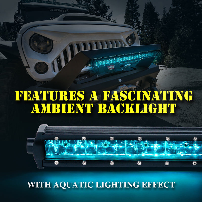 USA ONLY Aquatic Series 8" Double Row LED Light Bar with Blue Backlight