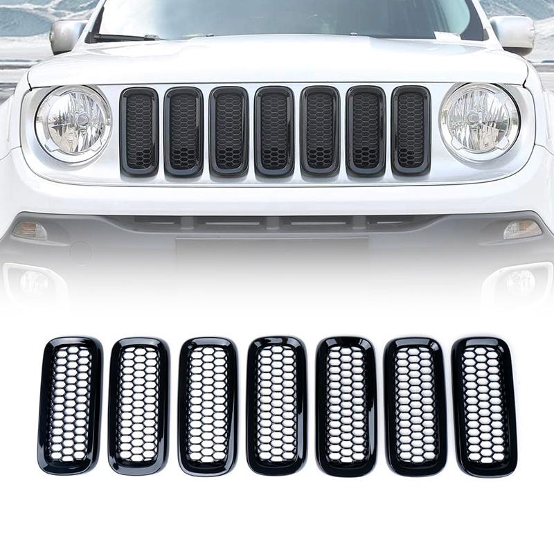 2015-2017 Jeep Renegade Black Grille Inserts With Mesh