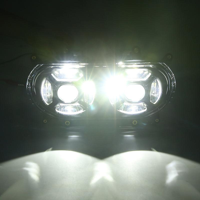 2015 Harley Road Glide Motocycle LED Dual Headlight