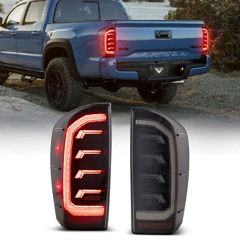 LED E Style Smoke Tail Lights Compatible with 2016-Later Toyota Tacoma