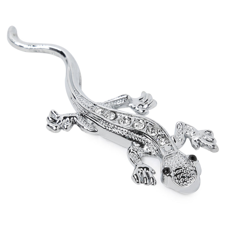 Vehicle Car Metal 3D Rhinestone Inlaid Gecko Shape Emblem Decal Sticker