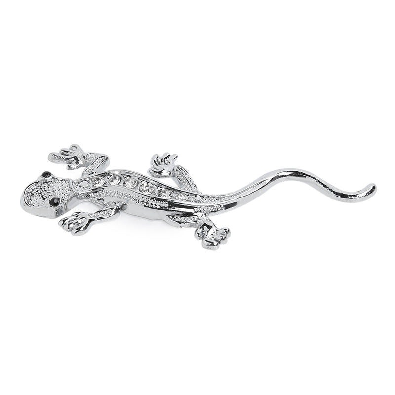 Vehicle Car Metal 3D Rhinestone Inlaid Gecko Shape Emblem Decal Sticker