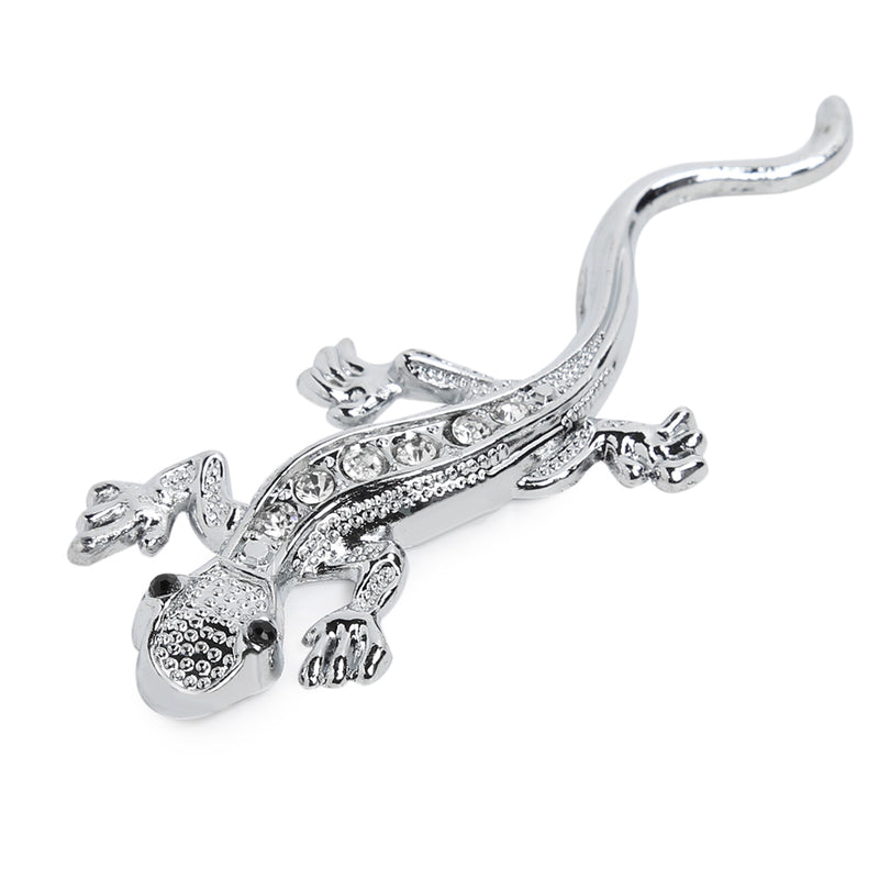 Vehicle Car Metal 3D Rhinestone Inlaid Gecko Shape Emblem Decal Sticker