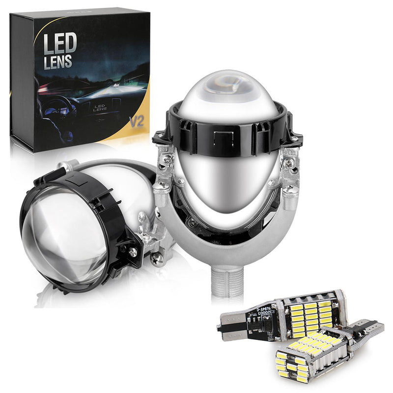 Dual Lens LED Lights Bulb Auto LED Lighting & T10 194 45SMD 4014 LED Bulbs