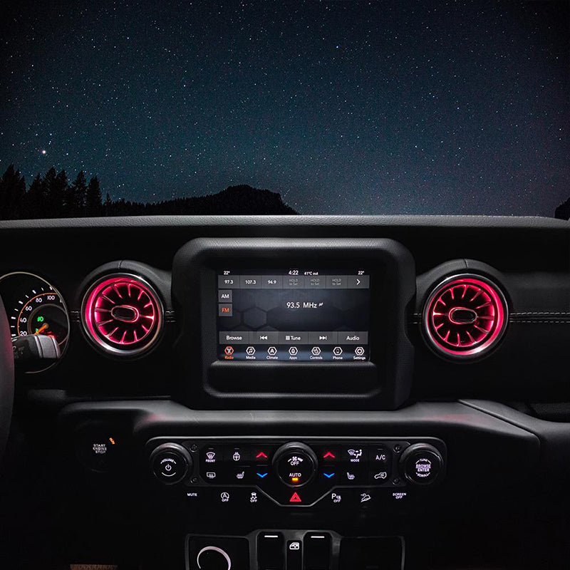Turbo Air AC Vent W/ LED Ambient Atmosphere Lights for 2011-2018 Jeep Wrangler JK