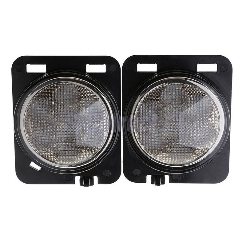 Front Fender Amber Turn Signal Lights For Jeep Wrangler - Smoked/Clear