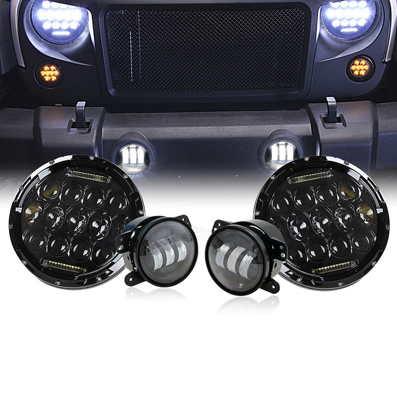 7" 75W Headlights with 4" 30W Fog Lights - LED Factory Mart