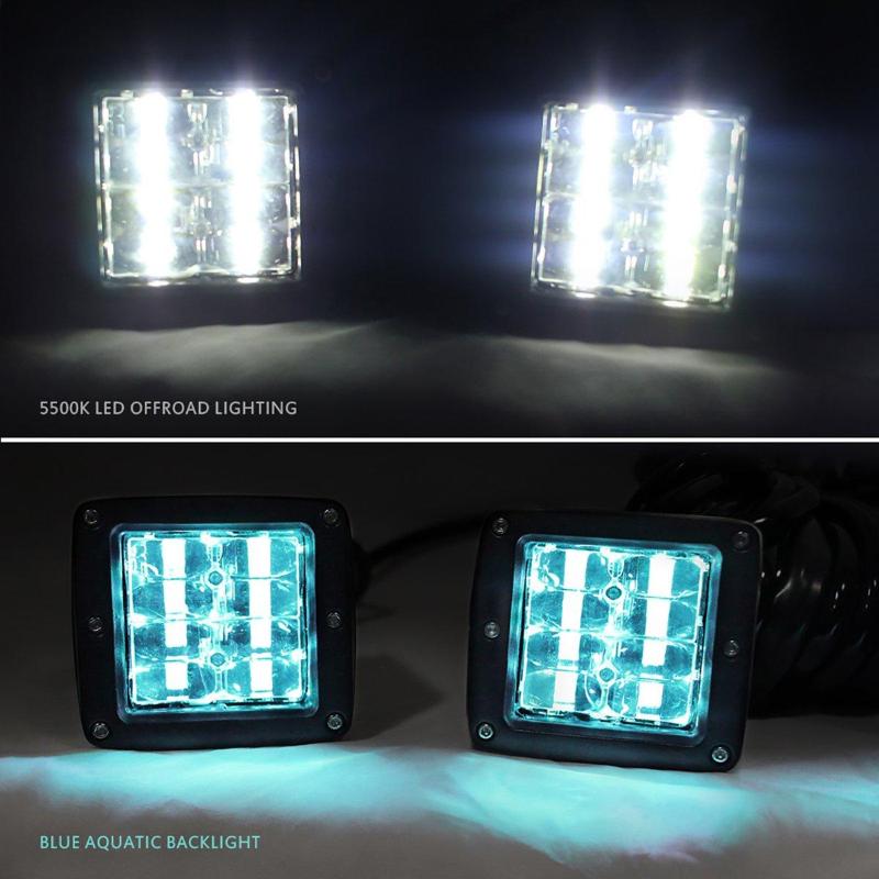 3 Inch LED Spot Light With Blue Backlight Wiring Harness