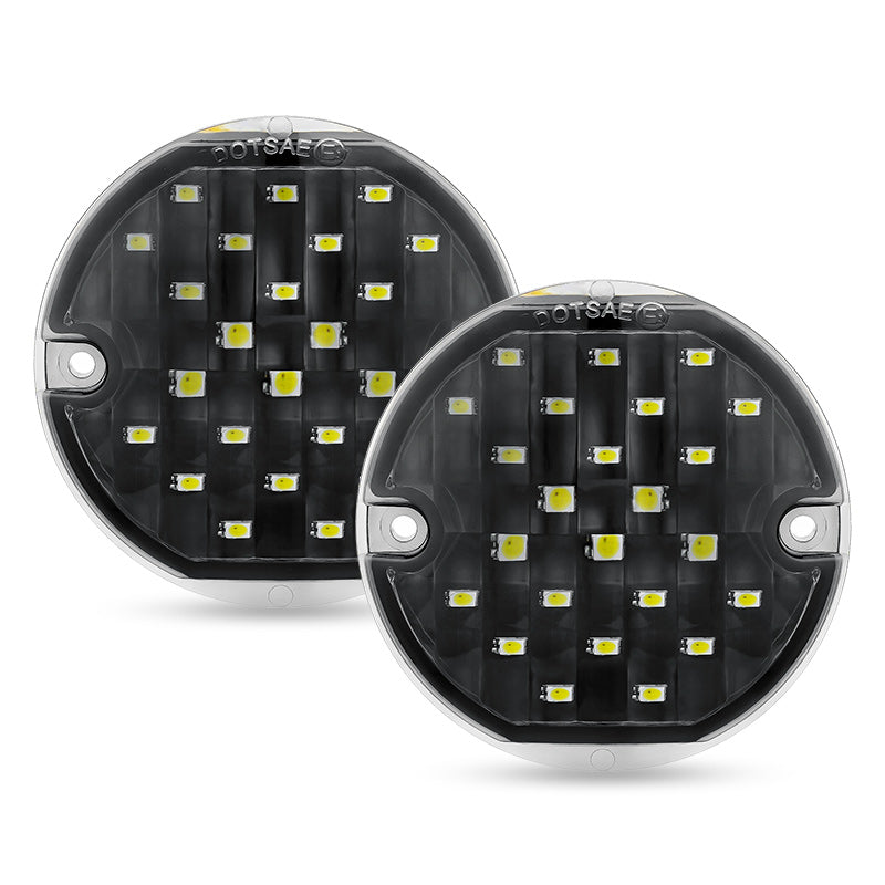 3-1/4" Front Emark DOT LED Turn Signal Indicators with Amber & White Color For Motorcycle