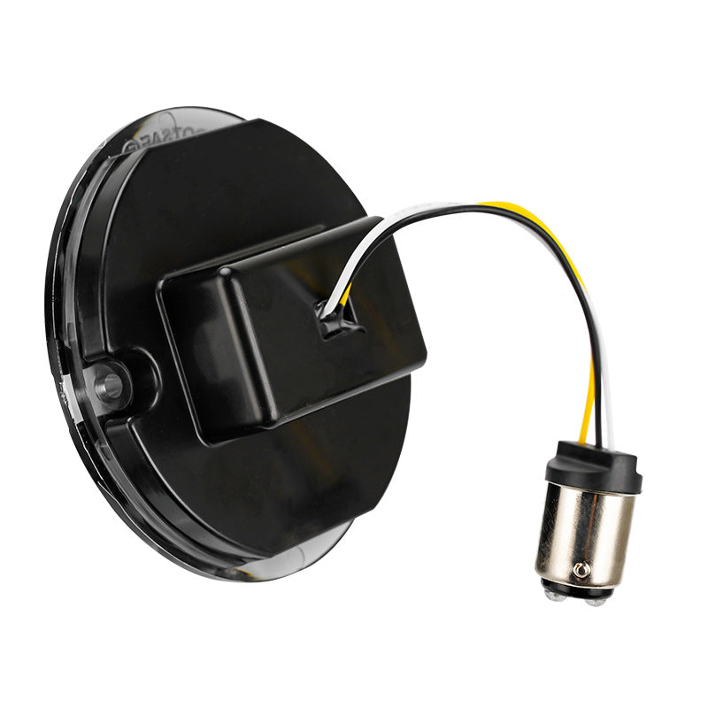 3-1/4" Front Emark DOT LED Turn Signal Indicators with Amber & White Color For Motorcycle
