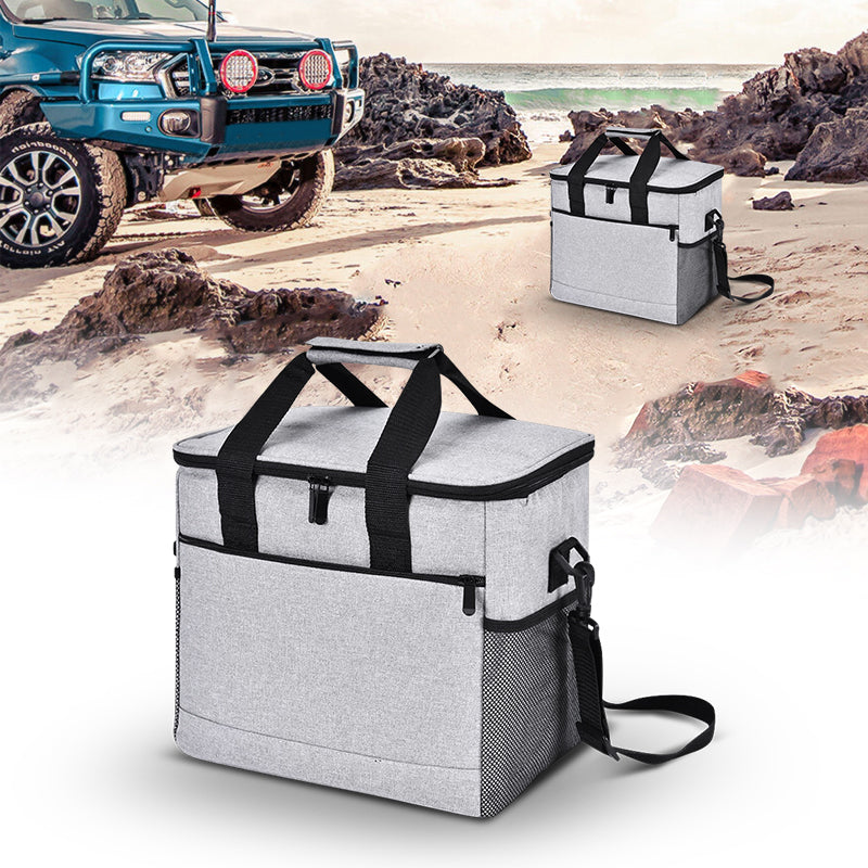 33L Portable Foldable Soft Sided Insulated Cooler Bag for Camping