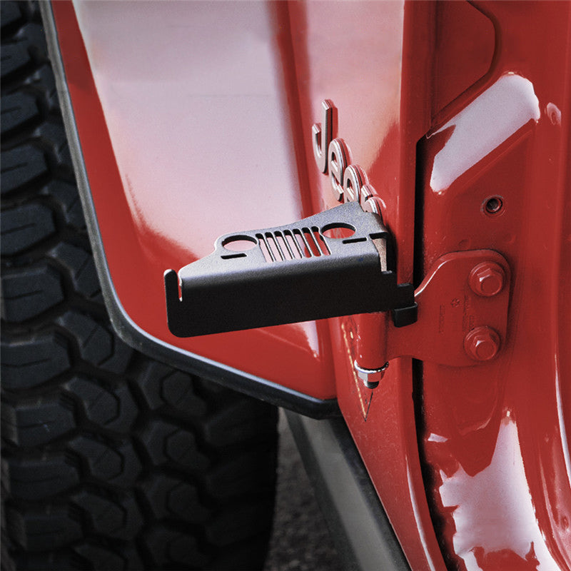 Front Foot Pegs with Jeep Face for 2018+ Jeep Wrangler JL