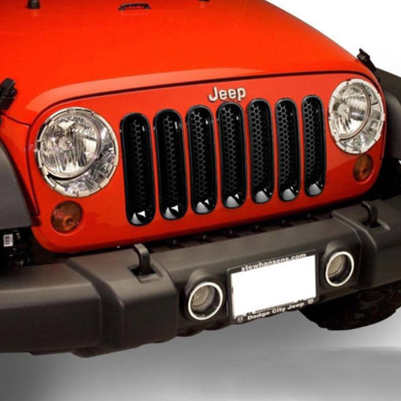 Front Grille Mesh Covers For Jeep Wrangler JK 07-18