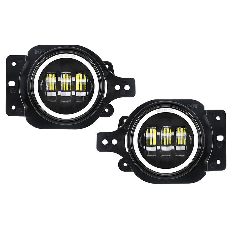 7 Inch LED RGB Headlight With Halo DRL + 9" Headlight Bracket + LED Halo Fog Light for 2018+ Jeep Wrangler JL And Jeep Gladiator JT