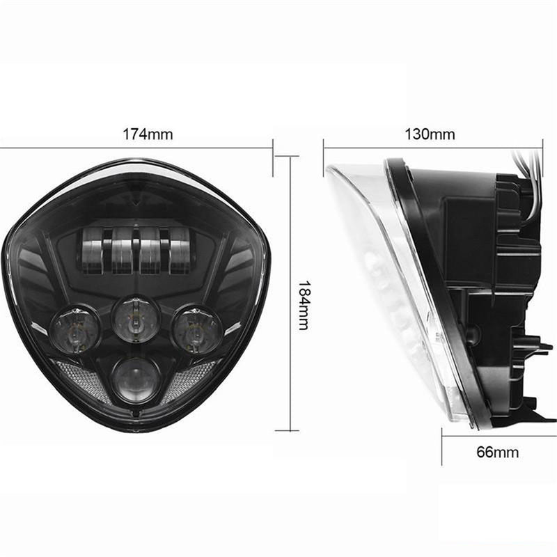Chrome / Black Victory LED Headlight Kit Cross Country