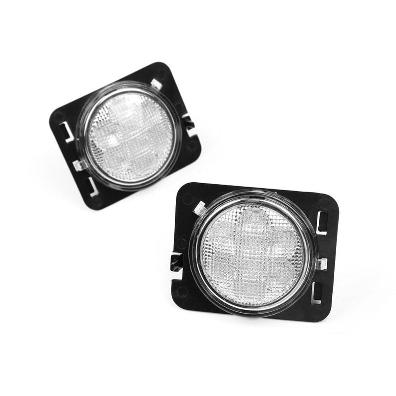 Front Fender Amber Turn Signal Lights For Jeep Wrangler - Smoked/Clear