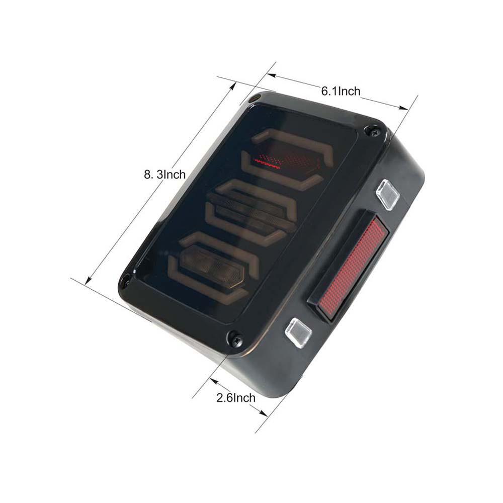 Smoke Lens Diamond Series Red LED Tail Light Assembly w Turn Signal & Back Up (4)